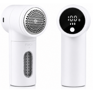 보풀제거기 충전식 6중날 3단 조절 LED 니트 침구 소파 의류 보푸라기 제거기, 화이트, HS-002