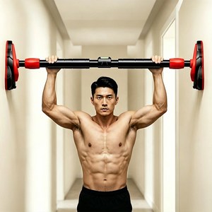 LA DERIVE 초강력 고정문틀 철봉 프리미엄 턱걸이 미끄럼 방지 철봉 실내 운동기구, 블랙