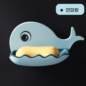 벽걸이 아스팔트 박스 욕실 비누 수납함 비누 받침대 1 화이트, 1개, 연한 남색