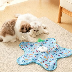 BIKASU 고양이 꼬리잡기 사냥 놀이 장난감 혼자노는 움직이는 움직이는 장난감, 1개, 블루