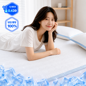 [한정세일] 아리엘노 냉감패드 쿨매트 여름 냉감 침대패드, 블루 쿨매트