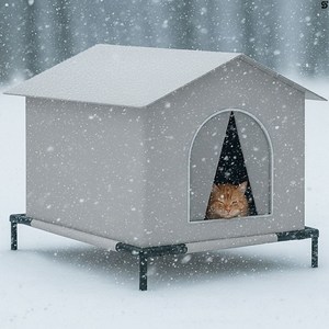 하비리아 길 고양이 떠돌이 길냥이 길양이 야외 집 방수 겨울 지붕 보온 방풍 바닥 뜬 눈 비 냉기 기모 털 바람 햇빛 차단 보호 공중 텐트 세트 야외용 하우스 큰 빅 사이즈, 1개, 회색