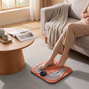 CHENZE 발마사지 발바닥 지압 저주파 다리마사지기 휴대용 패드 매트, 오렌지, EMS-JBUAM