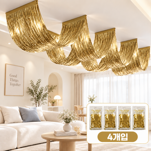 SoftDiary 천장 캐노피 가랜드 세트 장식 데코, 4개, 골드