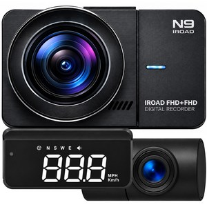 무료방문장착 아이로드 N9 엔나인 가성비 블랙박스 전후방 FHD 2채널 옵션선택 32G 64G 128G 동글이 (Wifi) GPS HUD 가능, 출장장착+GPS HUD, 128GB