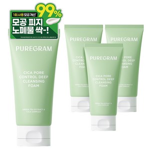 퓨어그램 출시하자마자 1위 시카 포어 딥 클렌징폼 모공 폼클렌징, 4개, 120ml
