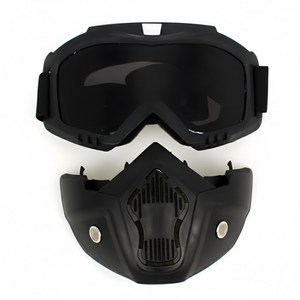 원웨이 스키 보드 고글 마스크 분리형 오토바이 자전거 겸용 2칼라, 블랙, 1개