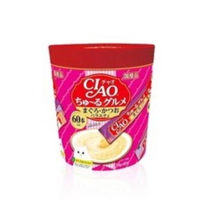 챠오츄르 고양이 구루메 버라이어티 간식 60p, 혼합맛(참치/가다랑어/닭가슴살), 840g, 3개