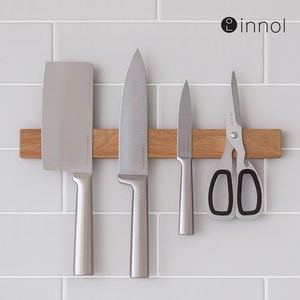 원목 자석 칼 거치대 Universal magnetic knife strip Wood, 1개, WOOD 40cm [EW039]