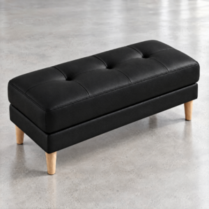 엘티제이 대기실 복도 퀼팅 벤치 소파 120cm RKB02, 블랙