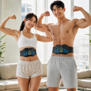 스마트 피트니스 복부 마사지기 EMS 저주파 복근운동기구 뱃살관리 전신안마 마사지 패드 포함 복부벨트, 블랙
