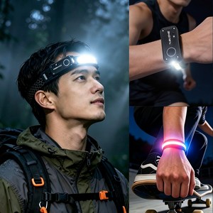 다기능 LED COB 센서 헤드랜턴 충전식 손목 손전등 자전거 라이트 자석 작업등 야간등 220 와이드 조사 각도 TYPE-C 충전 생활방수, 1개, 블랙