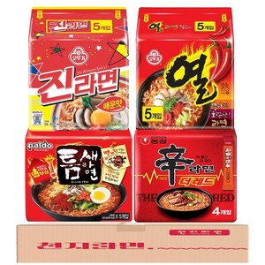 더레드 맵부심 라면 오뚜기 농심 팔도 4종 19개입 (열랴면5 신라면더레드4 틈새라면5 진랴면5)