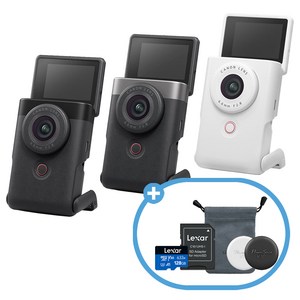 [정품등록 이벤트]캐논코리아 정품 PowerShot V10 + 128GB + 파우치 + 렌즈캡 [파워샷 V10] / 브이로그 카메라, 화이트, V10/화이트