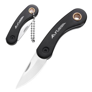 FLISSA 1PC 플리사 미니 알루미늄 손잡이 접이식 칼 캠핑용 일상용 경량 걸어두고 사용 가능, 블랙, 1개