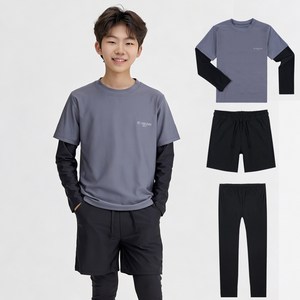 아동 주니어 래쉬가드 보드숏 3종세트 DH43GR-2 비치웨어 수영복