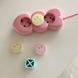 (오늘배송) 두잉썸 스마일 실리콘 콘센트 안전마개 (8개), 화이트+민트