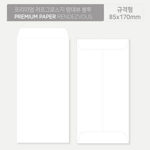 랑데뷰 고급종이 봉투 편지 카드 감사 답례 티켓 바우처 용돈 감사 헌금 돈봉투 100매, 규격형(80x175mm)