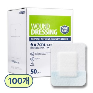 원에이드 멸균 운드 드레싱 전문가 반창고 밴드 50매, 2세트, 50개입