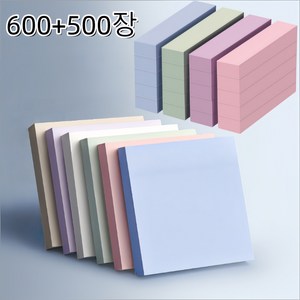 컬러 포스트잇 접착식 메모지 디자인이 예쁜 라벨 스티커 메모지, 11개, 100매, 혼합 색상, 정사각형 600장, 직사각형 500장