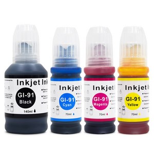 잉크다파라 캐논 호환잉크 GI-91 세트, 1세트, 검정+파랑+빨강+노랑