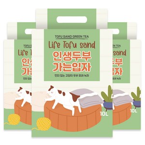 고양이 인생두부 두부모래, 10L, 3개, 녹차향