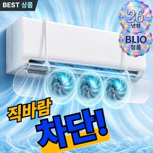 블리오 6세대 간접바람 벽걸이 에어컨 가드 무타공 길이조절 무동력팬, 1개, 윈드실드PRO