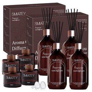 스미어티 프리미엄 실속형 500ML 대용량 실내디퓨저+유리병 2개+ 섬유스틱 10p 실내방향제 집들이선물 집 화장실 방향제, 4개, 플라워샵