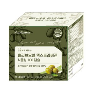 올리브오일 엑스트라버진 압착식물성 캡슐 100 스페인산 지중해 피쿠알 단일품종 냉압착, 1개, 60정