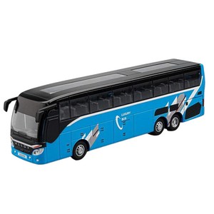 마이카 다이캐스트 합금 1:30 고급 단층 관광버스 투어 비즈니스 럭셔리 자동차 모형 피규어 장식 선물, 1개, 단층_블루