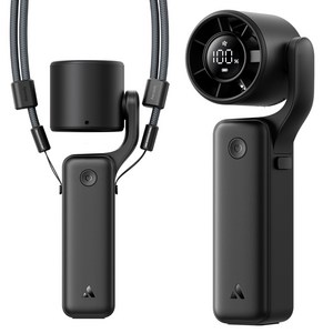 Aecooly 휴대용 선풍기 미니 무선 목걸이 선풍기 초경량 냉각 포켓 대용량 3500mAh 넥밴드 고속 회전 선풍기, 블랙, PF04
