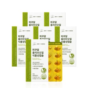 피쿠알 올리브오일 엑스트라버진 식물성캡슐, 6박스, 30정