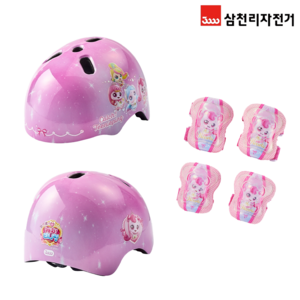 삼천리 티니핑 헬멧 + 보호대 2종 세트, 1세트, 핑크