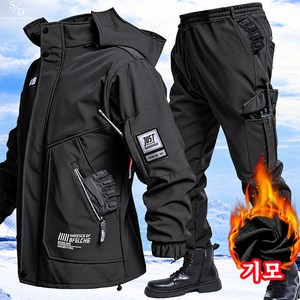 스타일닥터 남자 바람막이 다기능 방수 작업복 스판 노동복 기모 방한복 아웃도어 등산복 야외 낚시복 트레이닝복 상하세트