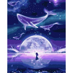 아디코 DIY LED 보석십자수, 고래와 소녀, 1개