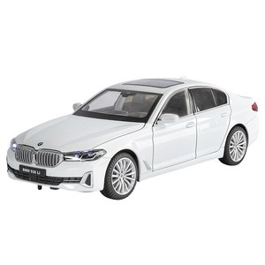 마이카 다이캐스트 합금 1:24 BMW 530Li 롱바디 세단 자동차 모형 피규어 장식 선물, 1개, 색상_화이트