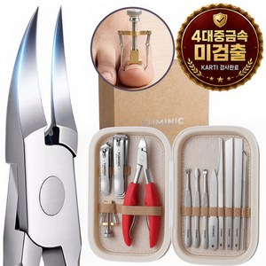 유미닉 파고드는 발톱깎이세트 굵은발톱 가정용, 1세트, 12종,발톱교정포함 화이트