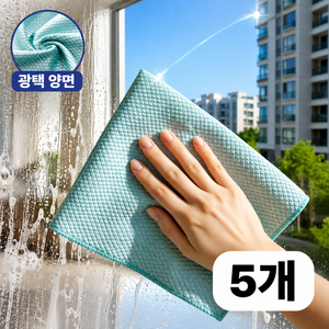 리븐웰 얼룩제로 초극세사 주방 차량 유리닦이 걸레, 5개