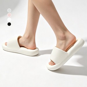 남녀공용 욕실 실내화 미끄럼방지 배수 EVA 슬리퍼 CHUYI, white, 1개