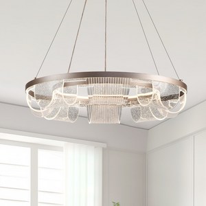 joxy LED 거실등 거실등 50w 3색모드 라이트 럭셔리 펜던트등 126-1A, 은색