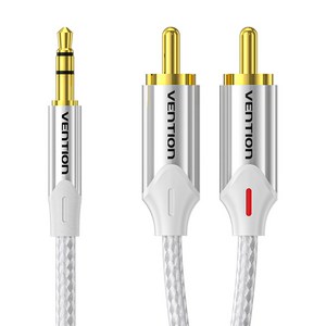 벤션 실버 프리미엄 3.5mm 스테레오 to 2 RCA 오디오 케이블 BCNI, BCNII-3m, 1개