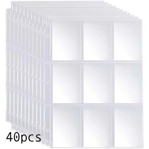 하이하바 3공 9포켓 단면 리필 속지 225 x 296 mm 투명 10개입, 40개, 1매입