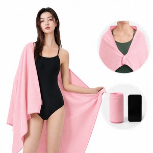 Niftynest 대형 스포츠 타올 운동 땀수건 휴대용 성인 비치타월 80x130cm초경량 샌드프리 빠른 흡수 건조 똑딱이, 핑크색, 1개