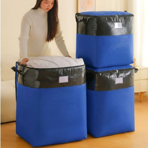 2pcs 튼튼한 초대형 이사 가방 180L 손잡이 이불 정리 옷 이삿짐 캠핑 이사박스, 2개, 블루