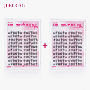 JUELREOU 노글루 속눈썹 3D인조 속눈썹 9-12mm 240개, 2개