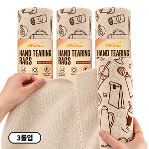 BestSrar 두꺼운 오일 방지 손으로 뜯어 쓰는 주간 교체용 행주 설거지 행주 주방 청소 타월, 3개, 1세트
