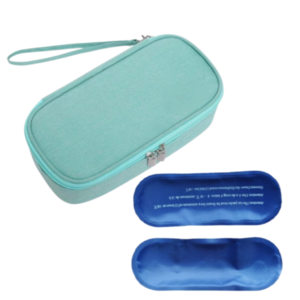 끼더플러스 보냉파우치 대용량 휴대용 메쉬 인슐린 주사약 보관 가방 쿨러파우치 아이스팩포함, 1개, 아쿠아 민트