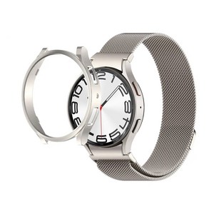 아이메이드잇 갤럭시워치 호환 밀레니즈루프 밴드 메탈 스트랩 케이스 세트, Silver 실버, 1개