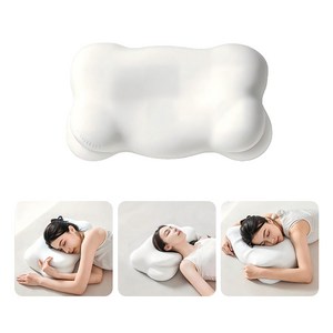 Mosashoe 경추베개 메모리폼 베개 옆으로 자는 베개 말랑말랑 구름 베개, White, 1개