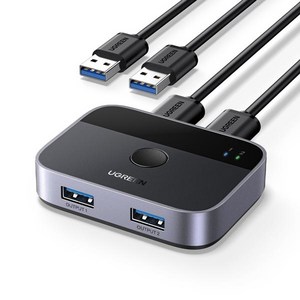 유그린 USB 3.0 2대2 스위치 선택기 CM757, 혼합색상, 1개